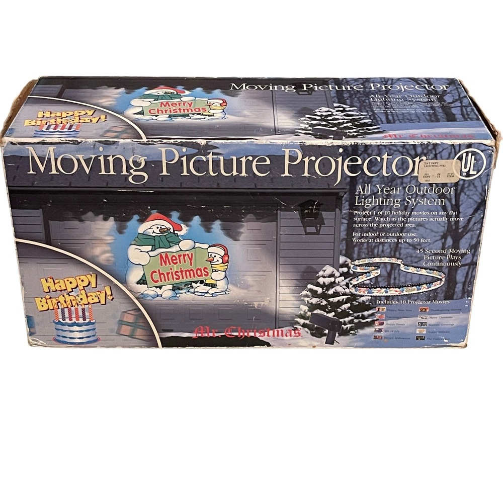 Mr. Christmas Moving Picture Projector All Year Outdoor Lighting System Black